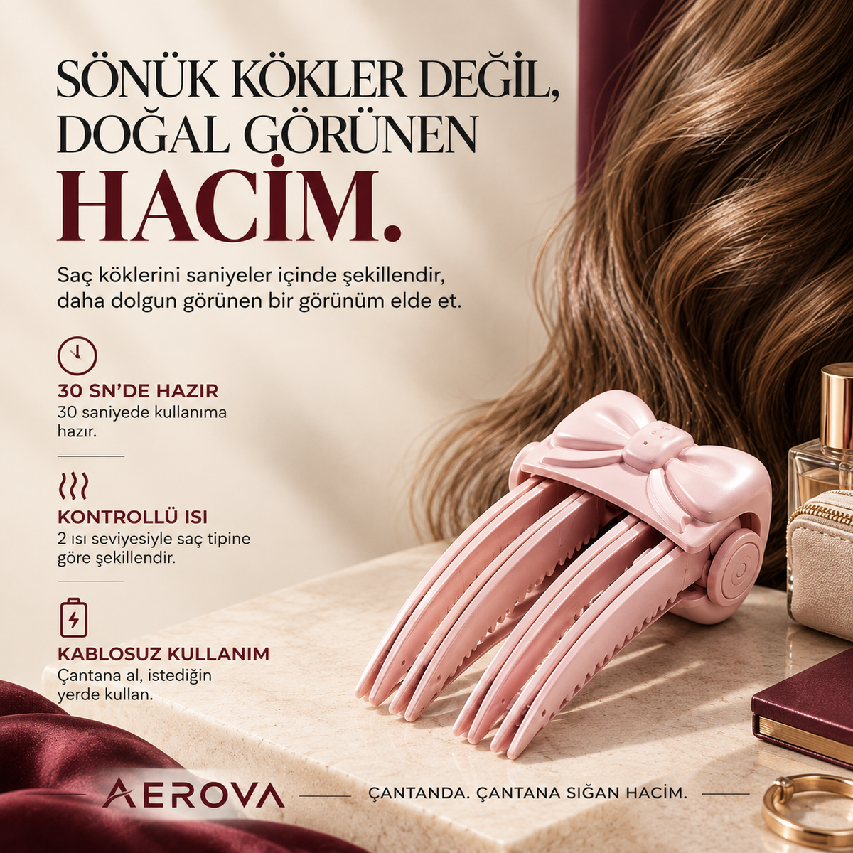 AEROVA™ Isıtmalı Saç Kökü Hacimlendirici Klips