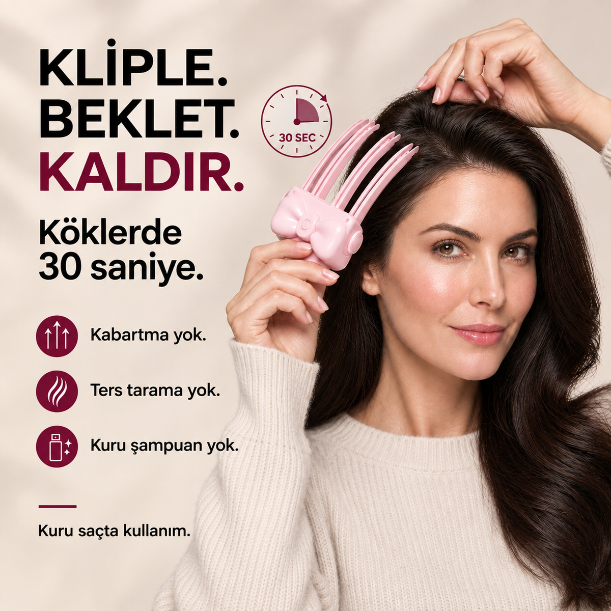 AEROVA™ Isıtmalı Saç Kökü Hacimlendirici Klips
